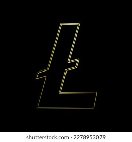 Vector isolated illustration of litecoin icon with neon effect.