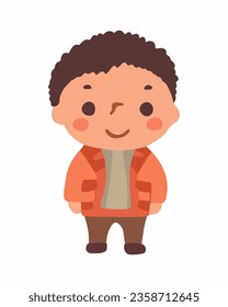 Vector isolated illustration of a little boy on a white background. The child is a boy.