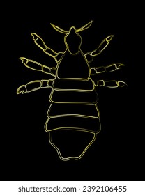 Vector isolated illustration of louse. Human louse. The problem of pediculosis.