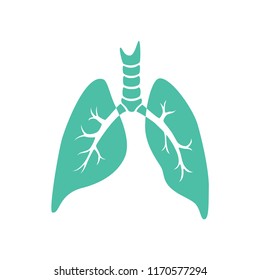 Vector isolated illustration of lung anatomy. Human respiratory system icon. Healthcare medical center, surgery, hospital, clinic, diagnostic logo. Internal donor organ symbol poster design. donation