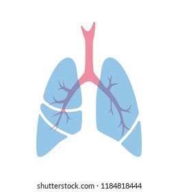 Vector isolated illustration of lung anatomy. Human respiratory system icon. Healthcare medical center, surgery, hospital, clinic, diagnostic logo. Internal donor organ symbol poster design. donation