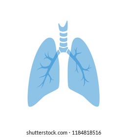 Vector isolated illustration of lung anatomy. Human respiratory system icon. Healthcare medical center, surgery, hospital, clinic, diagnostic logo. Internal donor organ symbol poster design. donation