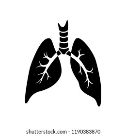 Vector isolated illustration of lung anatomy. Human respiratory system icon. Healthcare medical center, surgery, hospital, clinic, diagnostic logo. Internal donor organ symbol poster design. donation