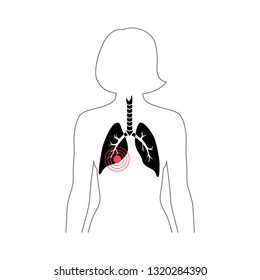 Vector isolated illustration of lung anatomy. Human respiratory system icon. Healthcare medical center, surgery, hospital, clinic, diagnostic logo. Internal donor organ symbol poster design. donation