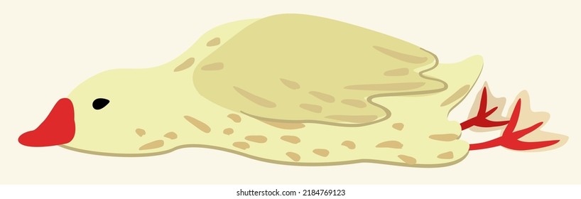 Vector isolated illustration of lying goose.