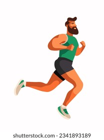 Vector isolated illustration of a man running. Athletics.
