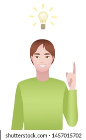 Vector isolated illustration of a man that has an idea with gradient.