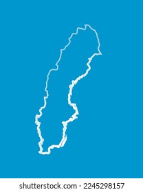 Ejemplo aislado de vectores del mapa de Suecia.