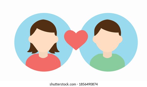 Vector Isolated Illustration. Match Icon, Couple Icon
