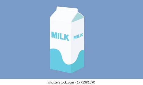 Vector Isolated Illustration of a Milk Box or Carton