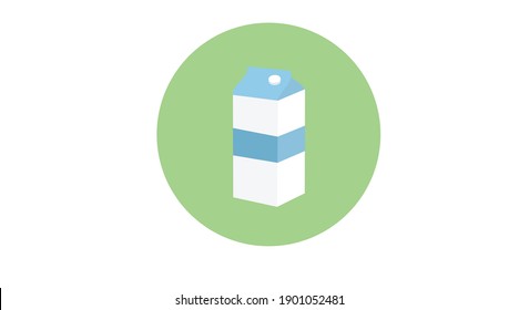 Vector Isolated Illustration of a Milk Box. Rounded Milk Box Icon