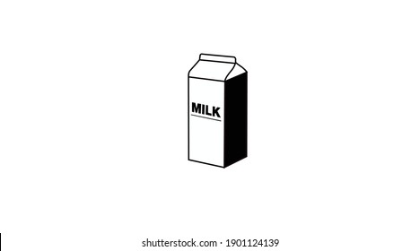 Vector Isolated Illustration of a Milk Box. Black and White Milk Box Icon