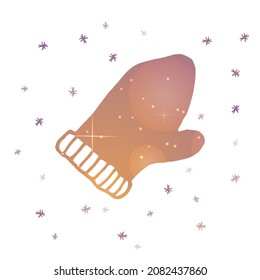 Vektorgrafik einzeln mit Textur der Galaxie Sternenhimmel geschlagen. Schneeflocke Hintergrund. Das Konzept der Winter, saisonale, warme Kleidung. Sie können das Element in Web-Design, Banner, etc. verwenden.