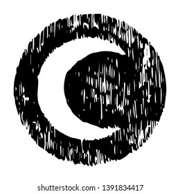 vector isolated illustration of the moon. hand drawn logo of witch magic symbol. Isolated on transparent 