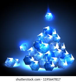 vector isolated illustration of mountain from gemstones. glossy colorful gems. treasure for game design and interface. sapphire crystals