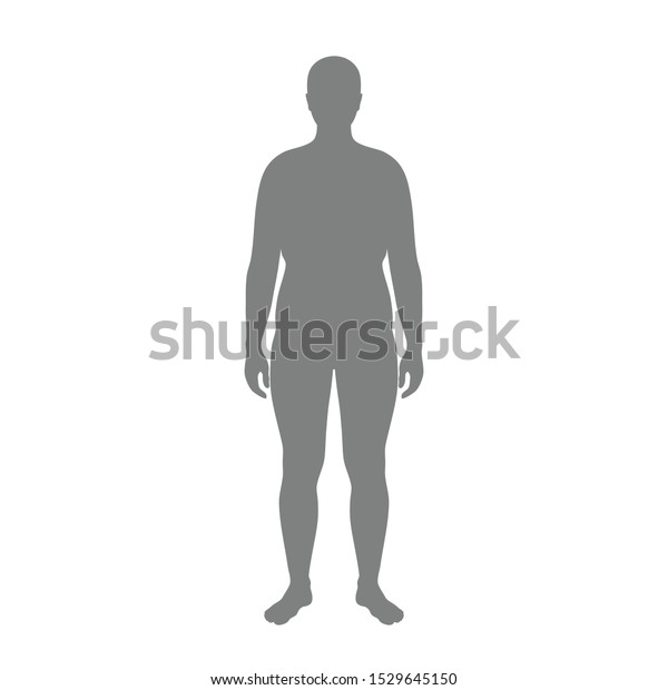 肥満の男性シルエットのベクターイラスト 黒いイラスト のベクター