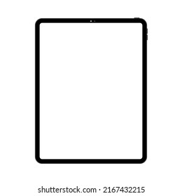 Vector of an isolated illustration on white background for website and content with empty screen, simple and flat style, high techonology tablet