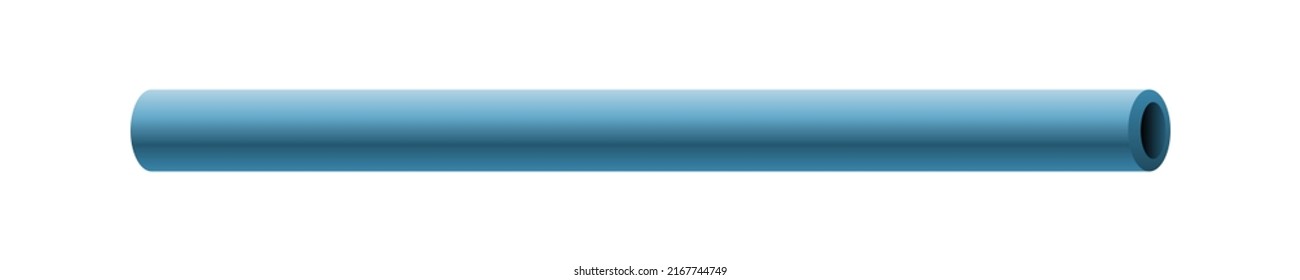 Vector of an isolated illustration on white background for websites and contents, an object on empty background, a blue pvc pipe on white background