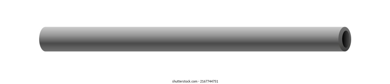 Vector of an isolated illustration on white background for websites and contents, an object on empty background, a silver pipe on white background