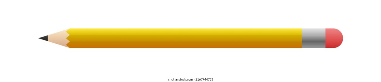 Vector of an isolated illustration on white background for websites and contents, an object on empty background, a simple pencil on white background, write for education