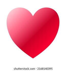 Vector de una ilustración aislada sobre fondo blanco para sitios web y contenidos, color de gradiente rojo, un objeto sobre fondo vacío, corazón sobre fondo blanco
