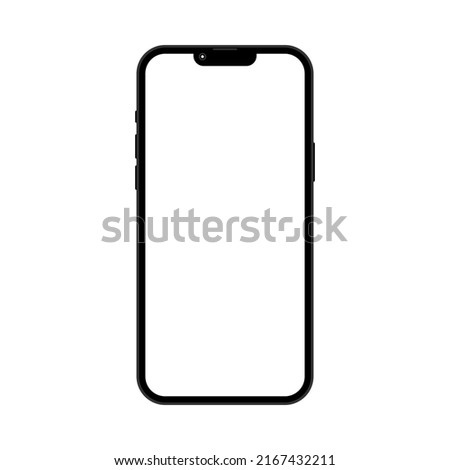 Vector of an isolated illustration on white background for website and content with empty screen, simple and flat style, high techonology cellphone