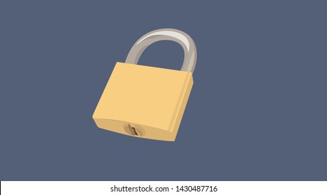 Vector isolated Illustration of a Padlock