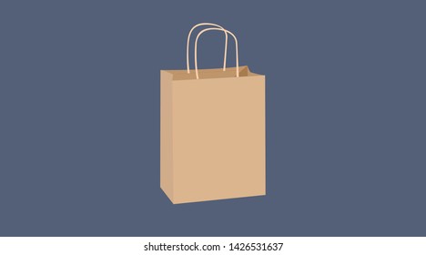 Vector Isolated Illustration of a Paper Shopping Bag