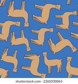 Vector isolated illustration of a pattern with alpacas.
