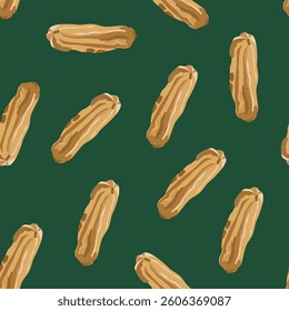 Vector isolated illustration of a pattern with custard cakes.