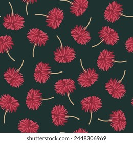 Vector isolated illustration of pattern with dahlias. Floral pattern for printing.