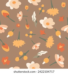 Vector isolated illustration of pattern with flowers. Pattern for clothes.	