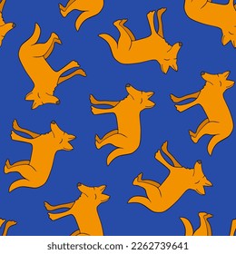 Vector isolated illustration of pattern with foxes.