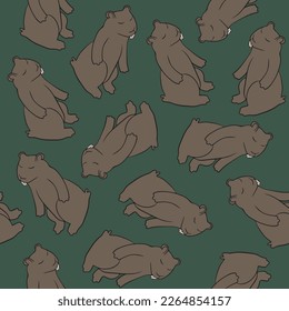 Vector isolated illustration of pattern with marmots.