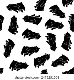 Vector isolated illustration of pattern with marmots.	