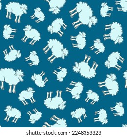 Vector isolated illustration of pattern with sheep.