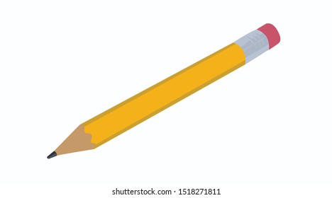 Vector Isolated Illustration of a Pencil