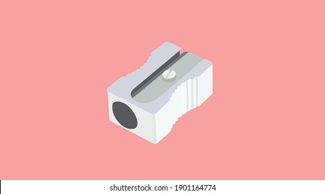 Vector Isolated Illustration of a Pencil Sharpener
