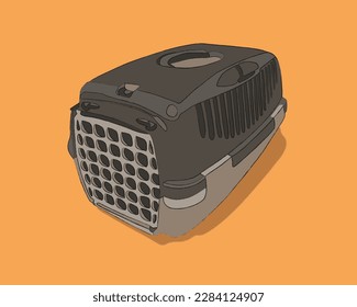 Vector isolated illustration of pet carrier. Transportation of cats and dogs. Carrying Traveling with pets.
