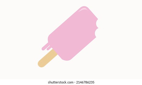 Vector Isolated Illustration of a Pink Popsicle or Icecream