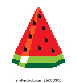 Vector Isolated Illustration Pixel Piece Watermelon Stock Vector ...