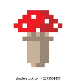 Vector Isolated Illustration Pixel Red Amanita Stock Vector (royalty 