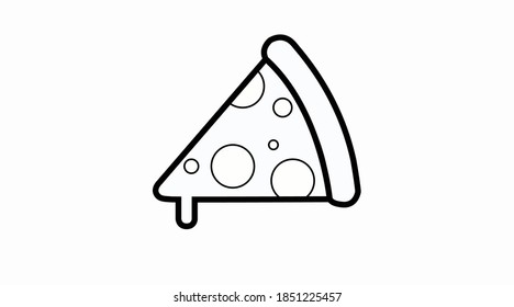 Vector Isolated Illustration of a Pizza Slice. Pizza Slice Flat Icon