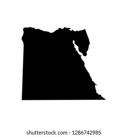 Vector isolated illustration of political map African state - Egypt. Black silhouette. White background