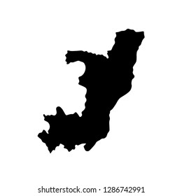 Vector isolated illustration of political map African state - Congo. Black silhouette. White background