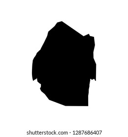 Vector isolated illustration of political map African state - Swaziland. Black silhouette. White background