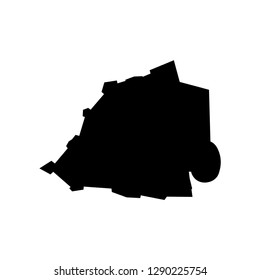 Vector isolated illustration of political map of South Europe state - Vatican City State. Black silhouette. White background