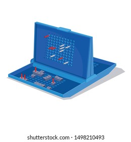 Vector Isolated Illustration of Popular Board Game with Ships for Kids