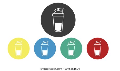 Vector Isolated Illustration of a Potein Shaker. Protein Shaker Icon Set