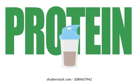 Vector Isolated Illustration of a Protein Shaker. Protein Shaker Flat Icon